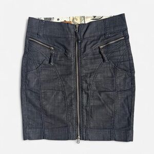 River Island Vintage Denim Double Zip Pencil Skirt